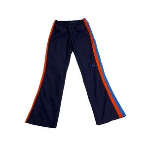 Puma Unisex Track Pants Navy W/ Red & Blue Stripes Size S
